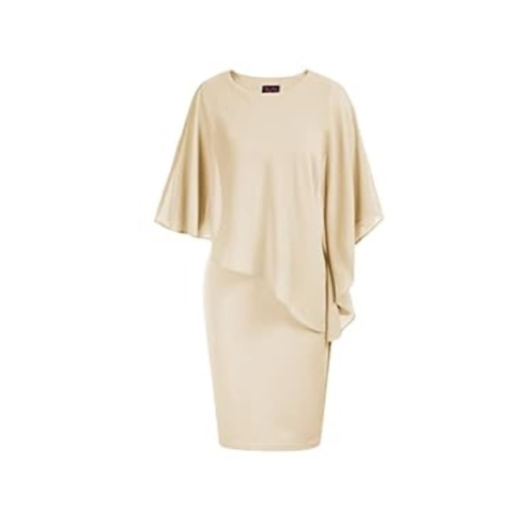 Elegant Asymmetrical Cream Dress